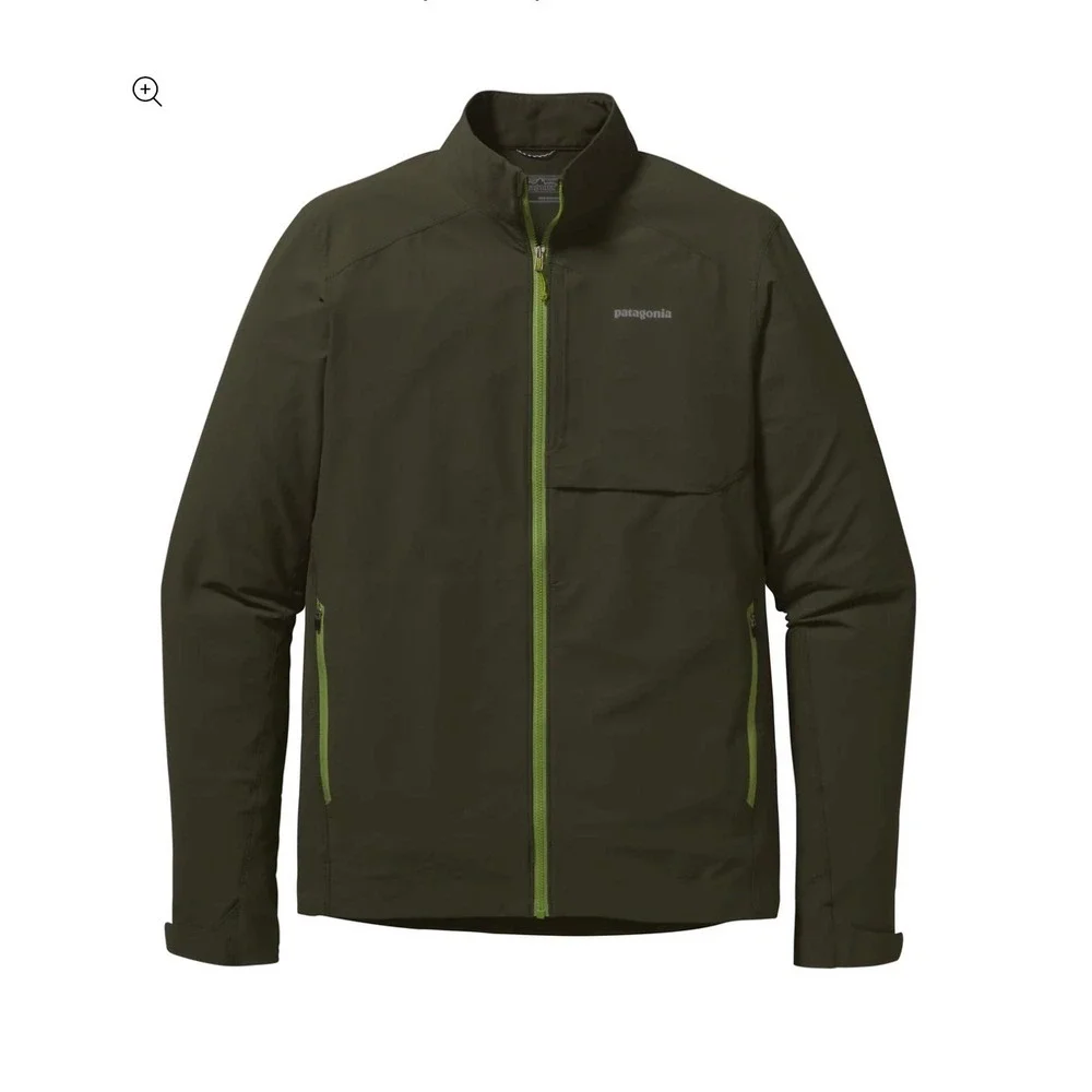 Patagonia Nine Trails Jacket Mens Medium Green 24020 Windbreaker Full Zip Hiking